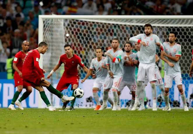 Cristiano Ronaldo Free kick goal vs Spain-World Cup